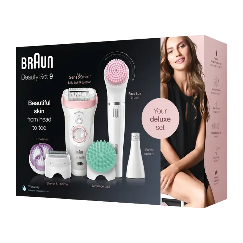 Epilator Braun SES9985BS Alb/Roz
