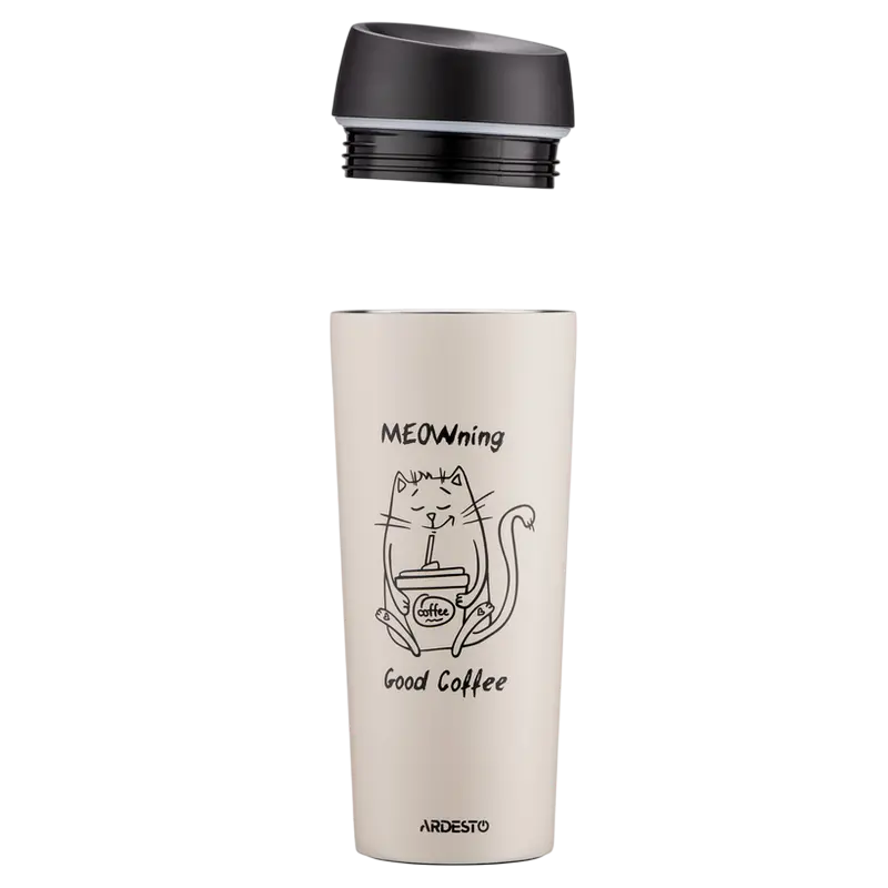 Термокружка Ardesto Coffee Time Meowning Бежевый