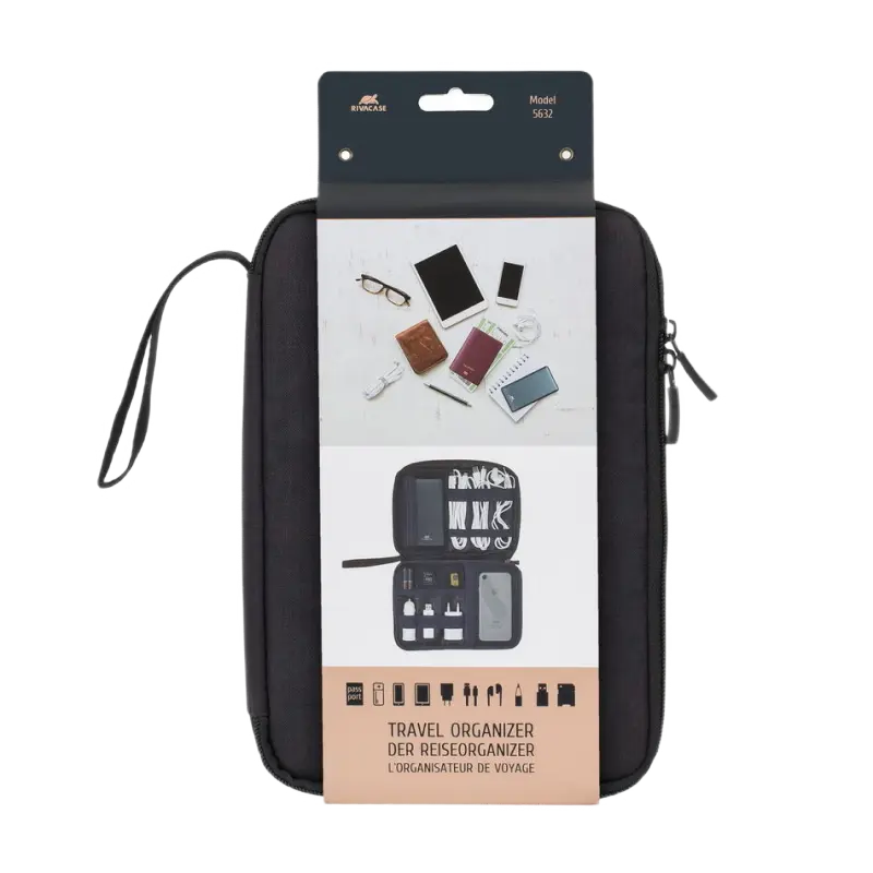 Organizator pentru calatorie Rivacase Biscayne Negru