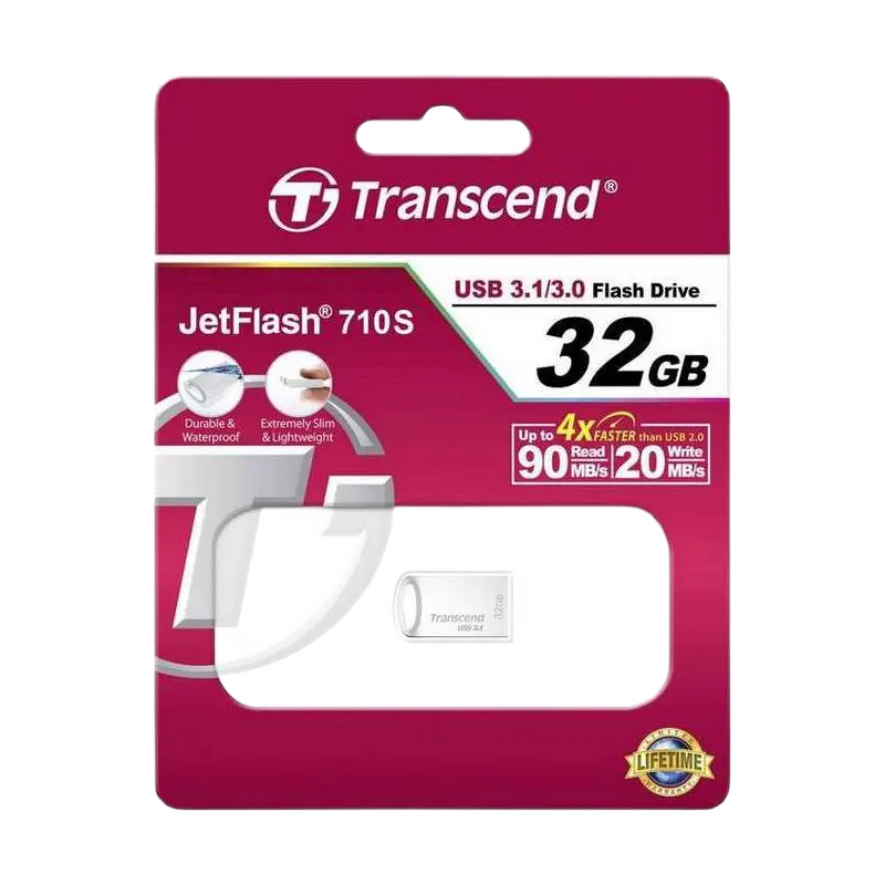 USB Flash накопитель Transcend JetFlash 710 32ГБ Серебристый