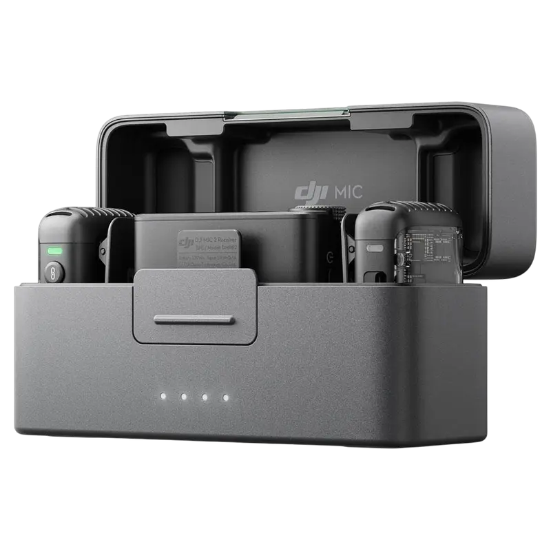 Портативный записывающий микрофон DJI Mic 2 (2 TX + 1 RX + Charging Case) Беспроводной Черный