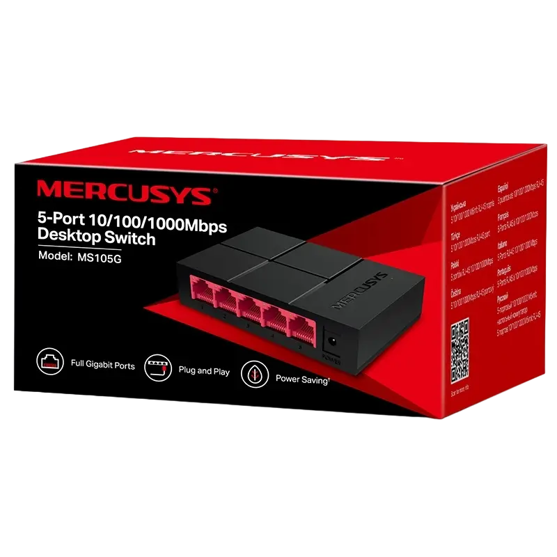 Сетевой коммутатор MERCUSYS MS105G Черный