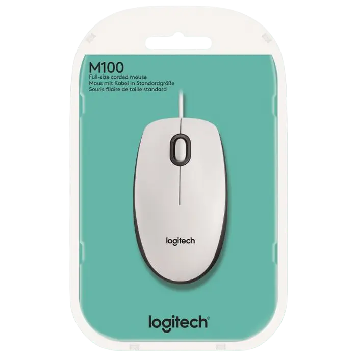 Мышь Logitech M100 Проводное Белый