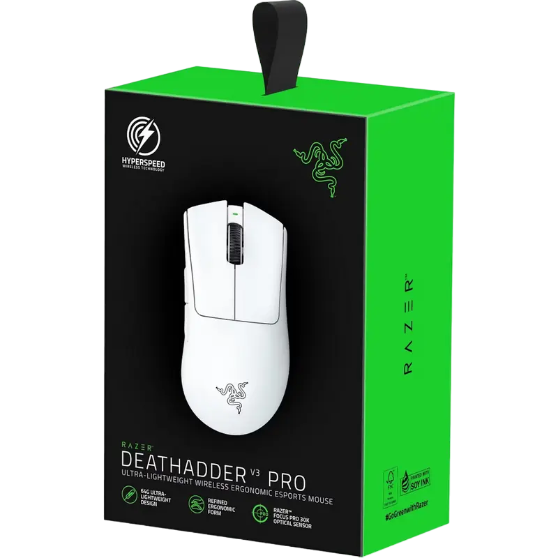 Беcпроводная мышь Razer DeathAdder V3 Pro Беспроводное Белый