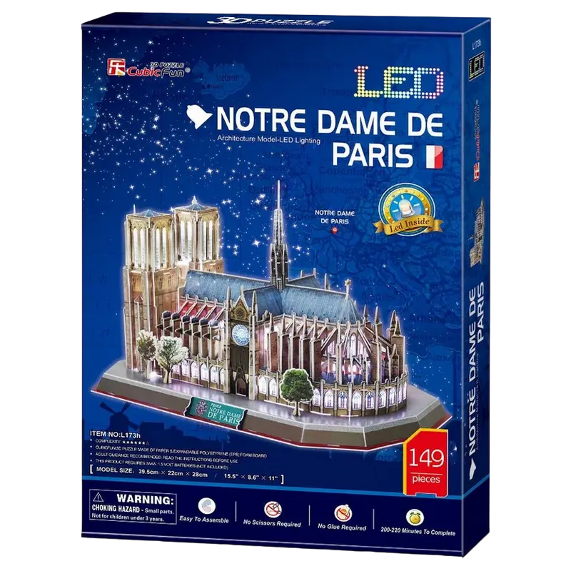 Puzzle 3D CubicFun Notre Dame de Paris Multicolor