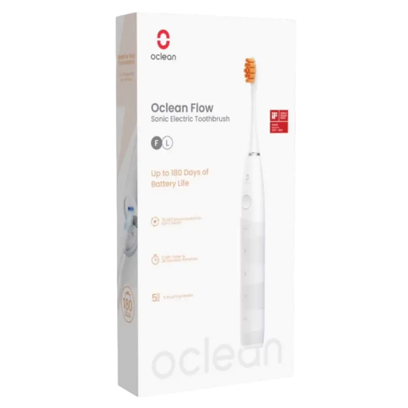 Periuță de dinți cu ultrasunete Pentru adulți Oclean Flow Alb