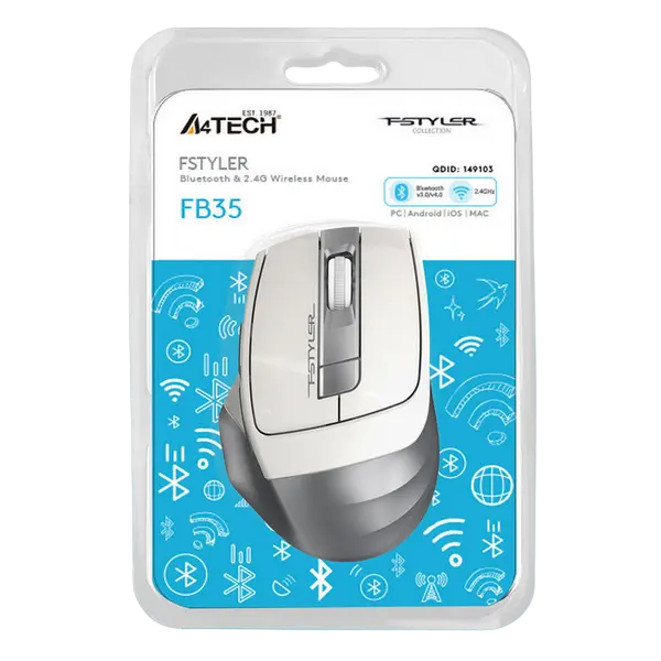 Беcпроводная мышь A4Tech FB35 Беспроводное Белый