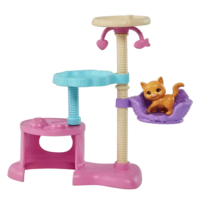 Barbie Playing with Cat