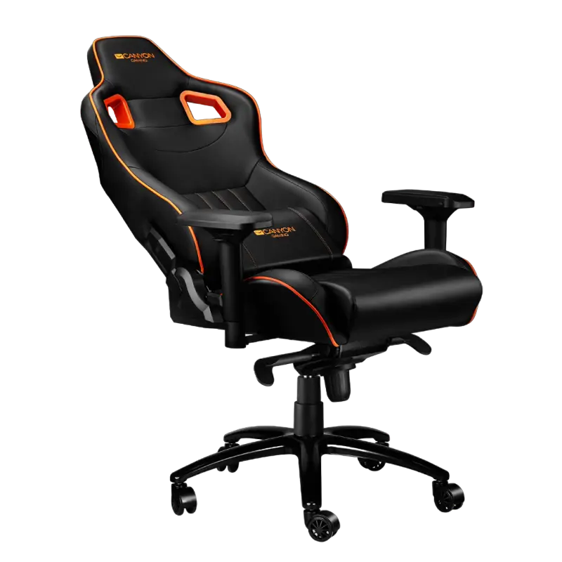 Scaun Gaming Canyon Corax PU Piele Negru/Portocaliu