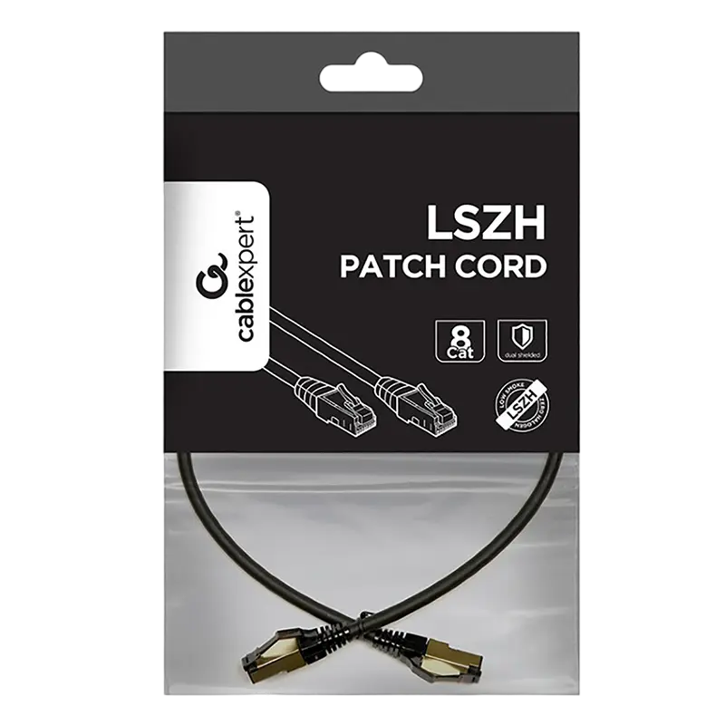 Patch cord Cablexpert PP8-LSZHCU-BK-0.25M Negru