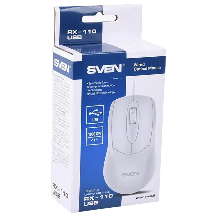 Мышь SVEN RX-110 Проводное Белый