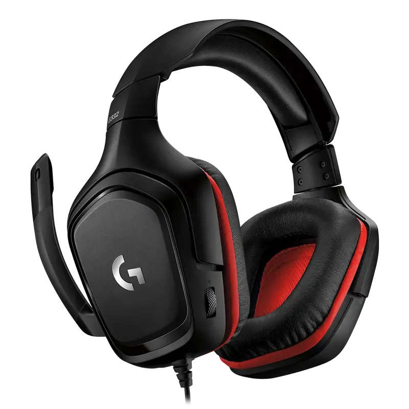 Наушники Logitech G332 Чёрный/Красный