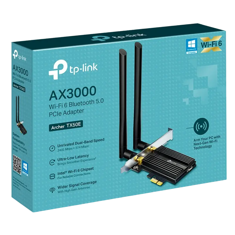 Сетевой адаптер PCIe TP-LINK Archer TX50E Черный