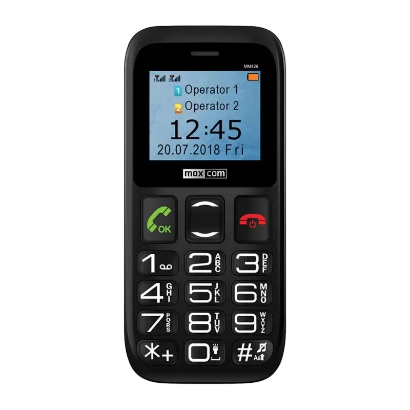 Мобильный телефон Кнопочный MaxCom MM426 Чёрный