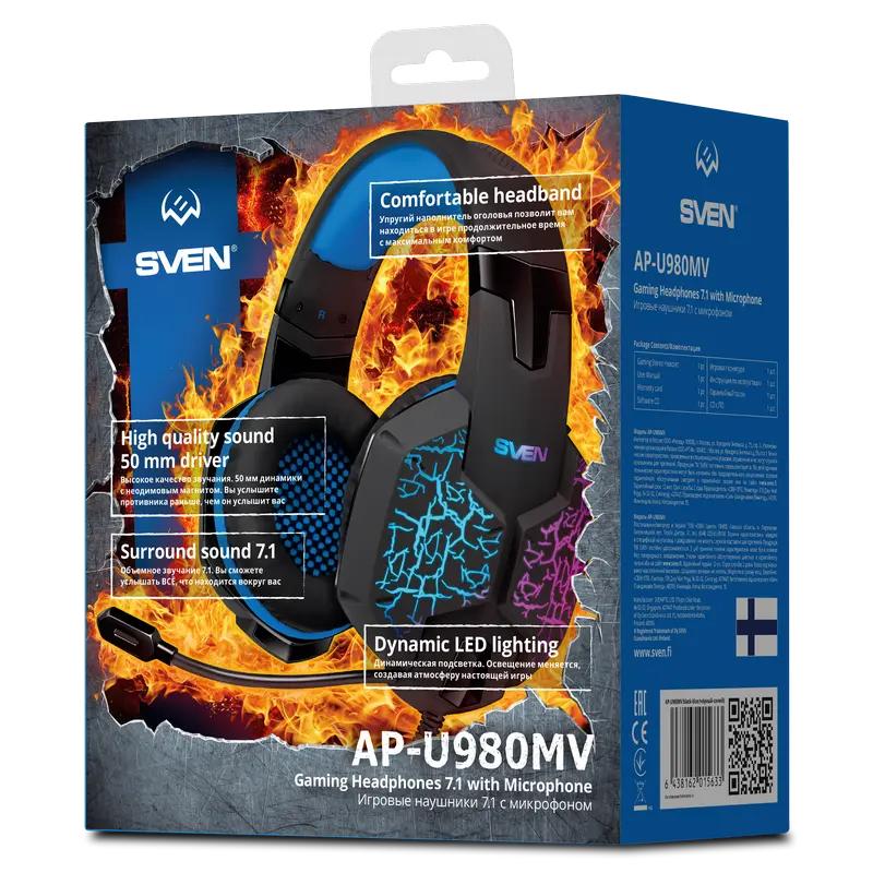 Наушники SVEN AP-U980MV Черный/Синий