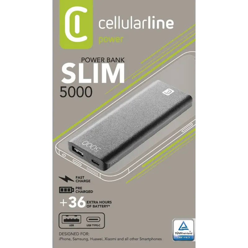 Acumulator extern Cellularline FreePower Slim Negru