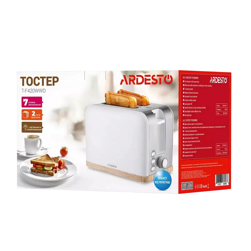 Тостер Ardesto T-F420WWD Белый