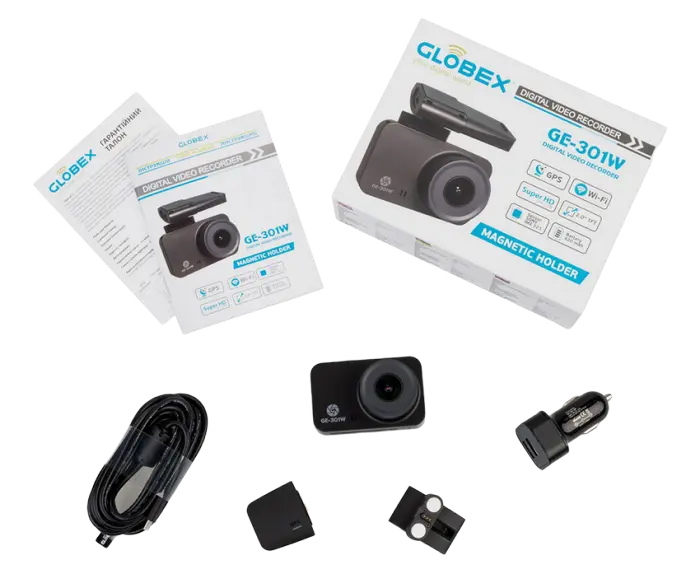 Автомобильный видеорегистратор Globex GE-301w Черный