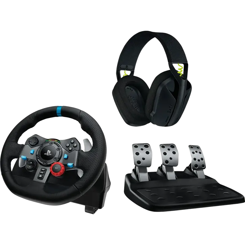 Игровой руль Logitech Driving Force Racing G29 + G435 Чёрный