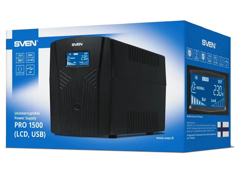 Источник бесперебойного питания SVEN Pro 1500 Черный