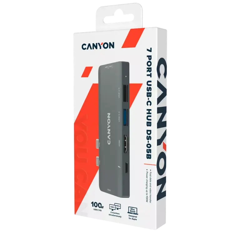 USB-концентратор Canyon DS-5B Серый