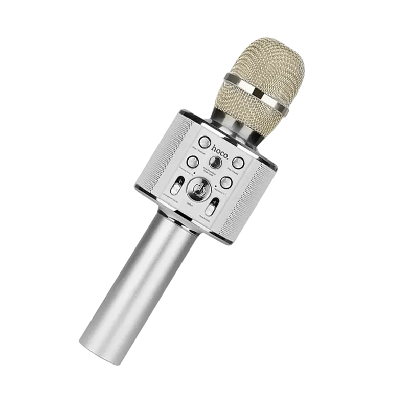 Караоке микрофон Hoco BK3 Беспроводной Серебристый