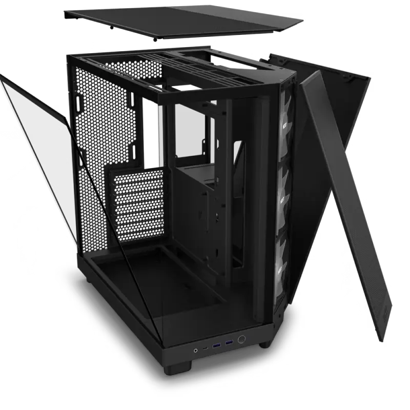 Carcasă PC NZXT H6 Flow RGB Midi-Tower Negru