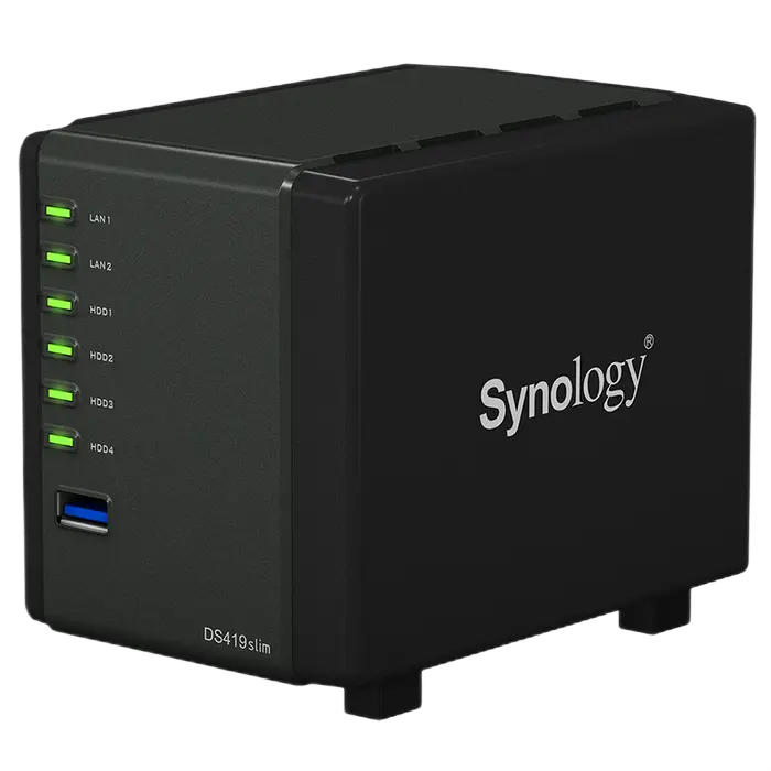 Сетевое хранилище SYNOLOGY DS419slim Черный