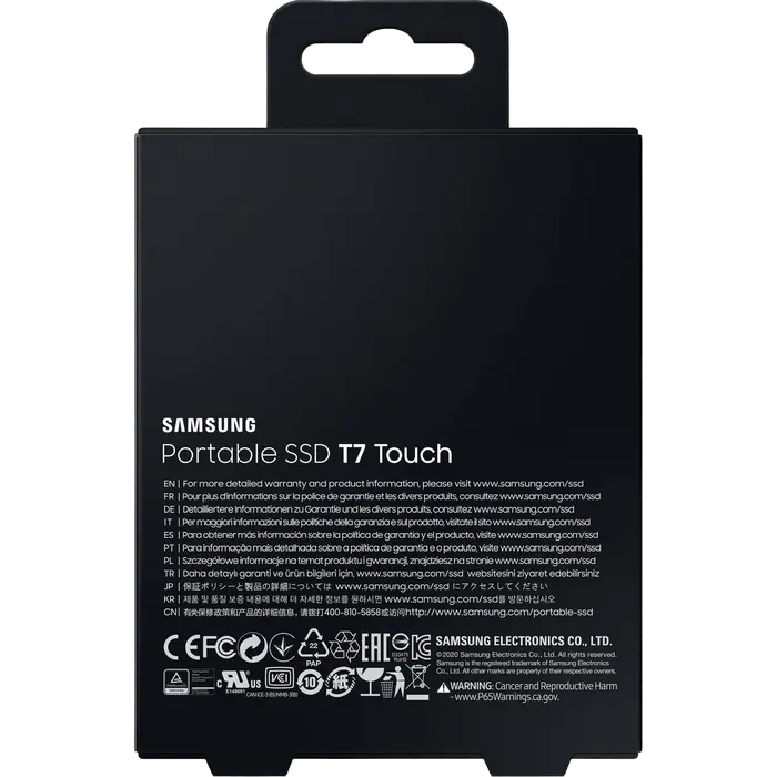Внешний портативный SSD накопитель Samsung T7 Touch 2 ТБ Чёрный