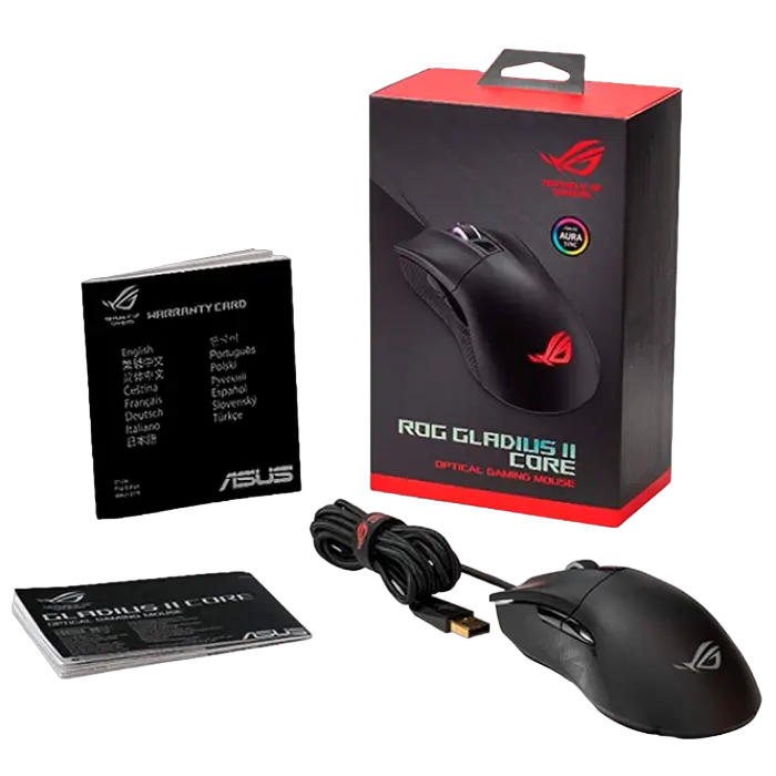Игровая мышь ASUS ROG Gladius II Core Проводное Чёрный