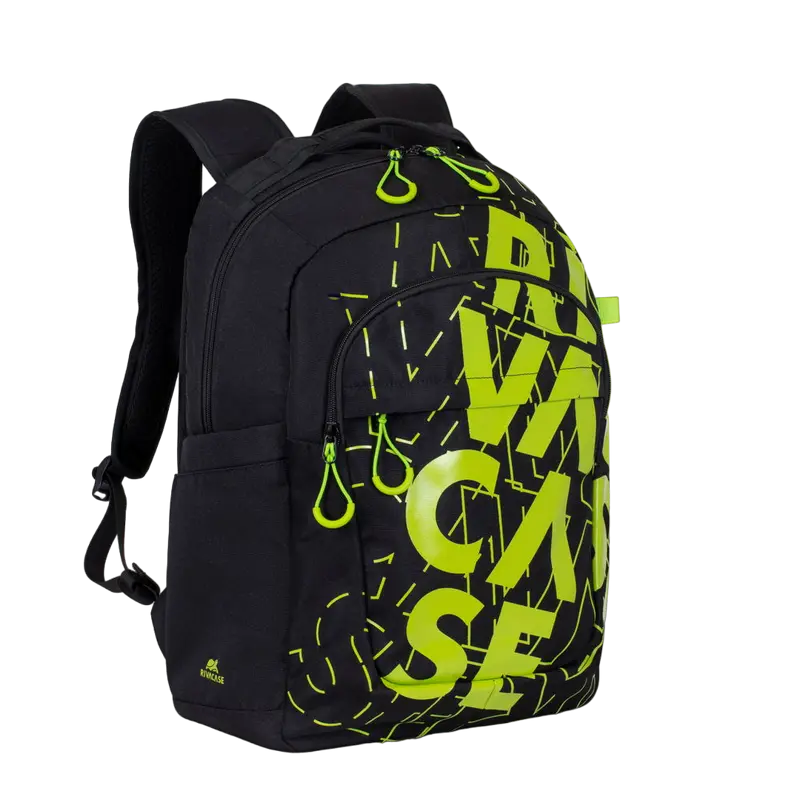 Повседневный рюкзак Rivacase Heide Чёрный/Лайм