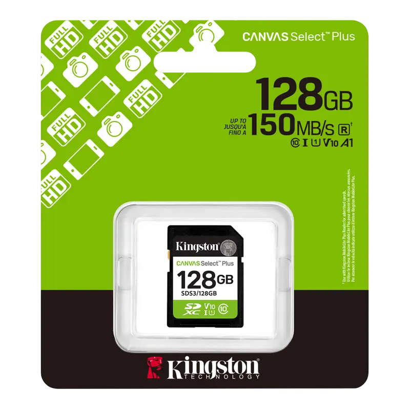Карта памяти Kingston Canvas Select Plus Gen3 128ГБ