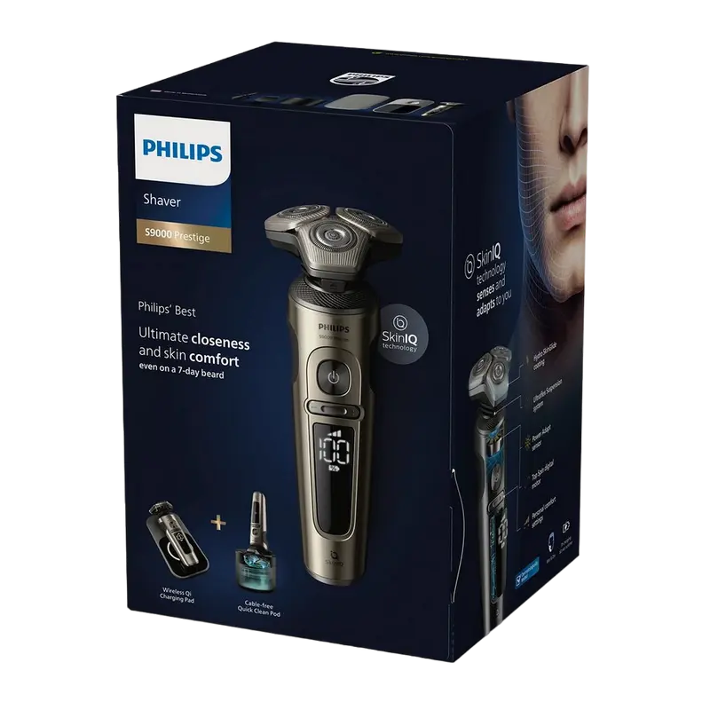 Электробритва мужская Philips S9000 Prestige Champagne gold