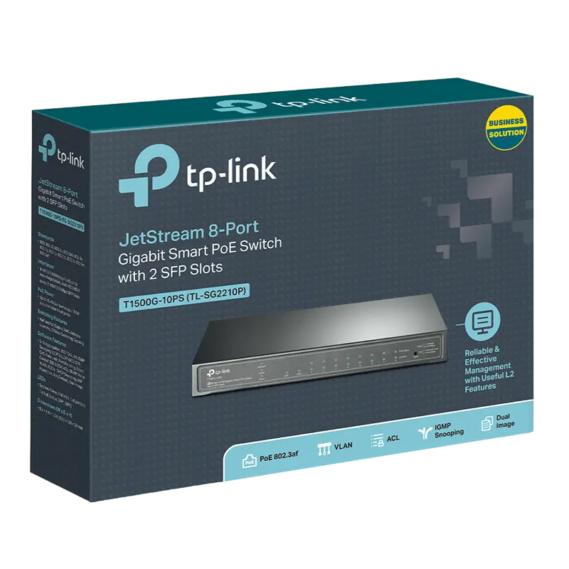 Comutator PoE TP-LINK JetStream Negru