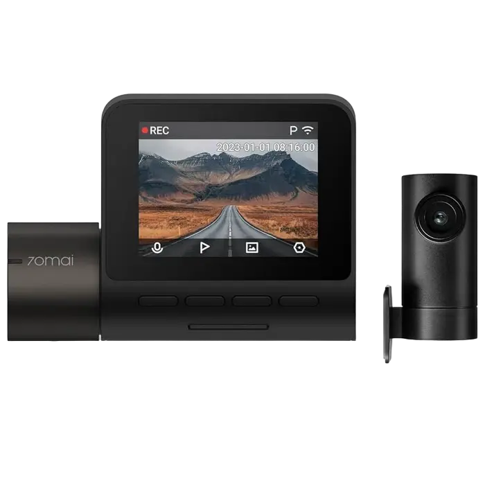 Комплект видеорегистраторов передней и задней панели автомобиля 70mai A200 + Rear Cam Черный