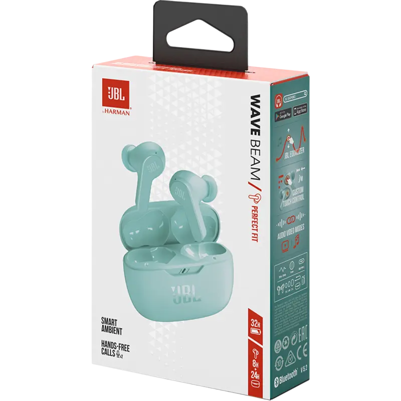 Наушники JBL. Wave Beam Мятный