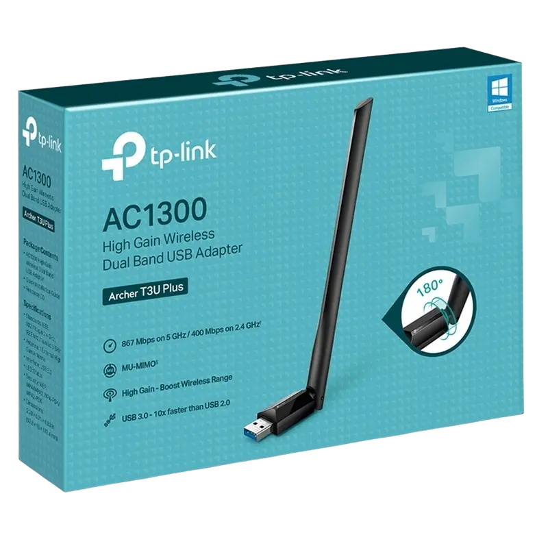 USB Aдаптер TP-LINK Archer T3U Plus Черный