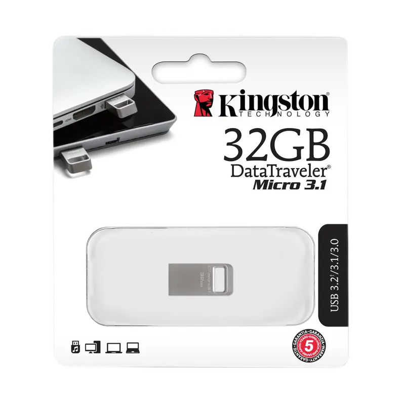 USB Flash накопитель Kingston DataTraveler Micro 32ГБ Серебристый