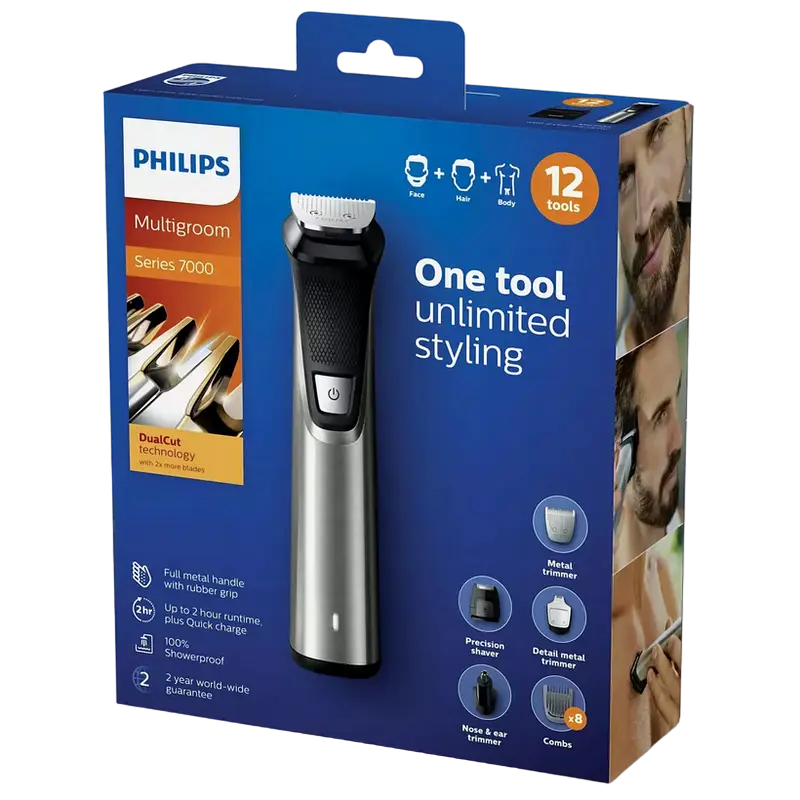 Мужской Триммер Philips Multigroom Series 7000 Серебристый | Черный