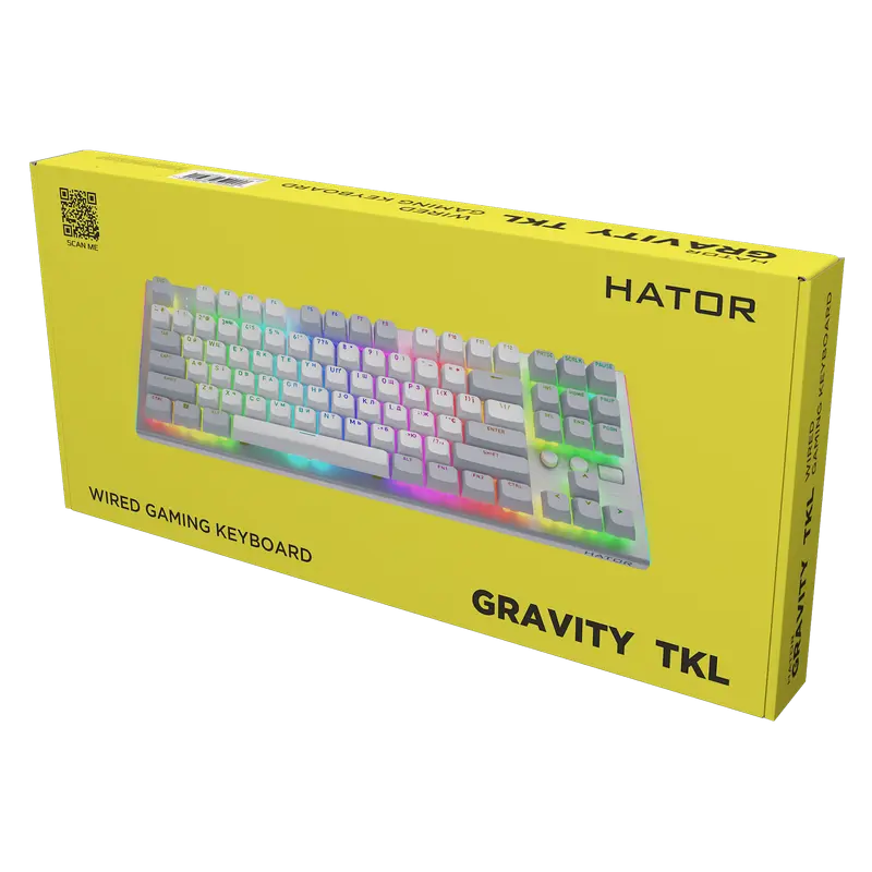 Tastatură HATOR Gravity TKL Mecanic Alb