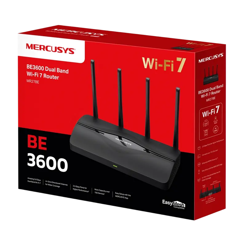 Router fără fir MERCUSYS MR27BE Negru