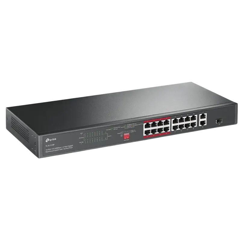 Comutator PoE TP-LINK Rackmount Switch Negru