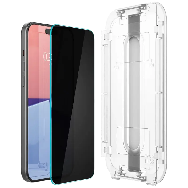 Защитное стекло Spigen Apple iPhone 15 Pro Max Tempered Glass EZ FIT Privacy EZ FIT Tempered Glass Прозрачный