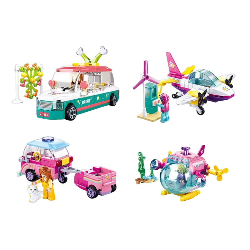 Конструктор Sluban Girls Dream - Colorful Transport Разноцветный