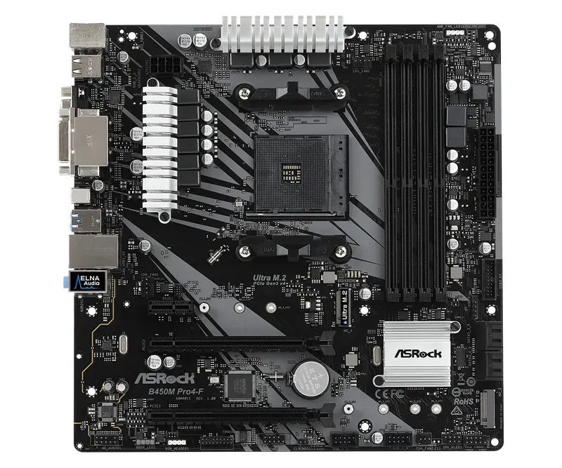 Placă de bază ASRock B450M PRO4-F AM4 Micro-ATX