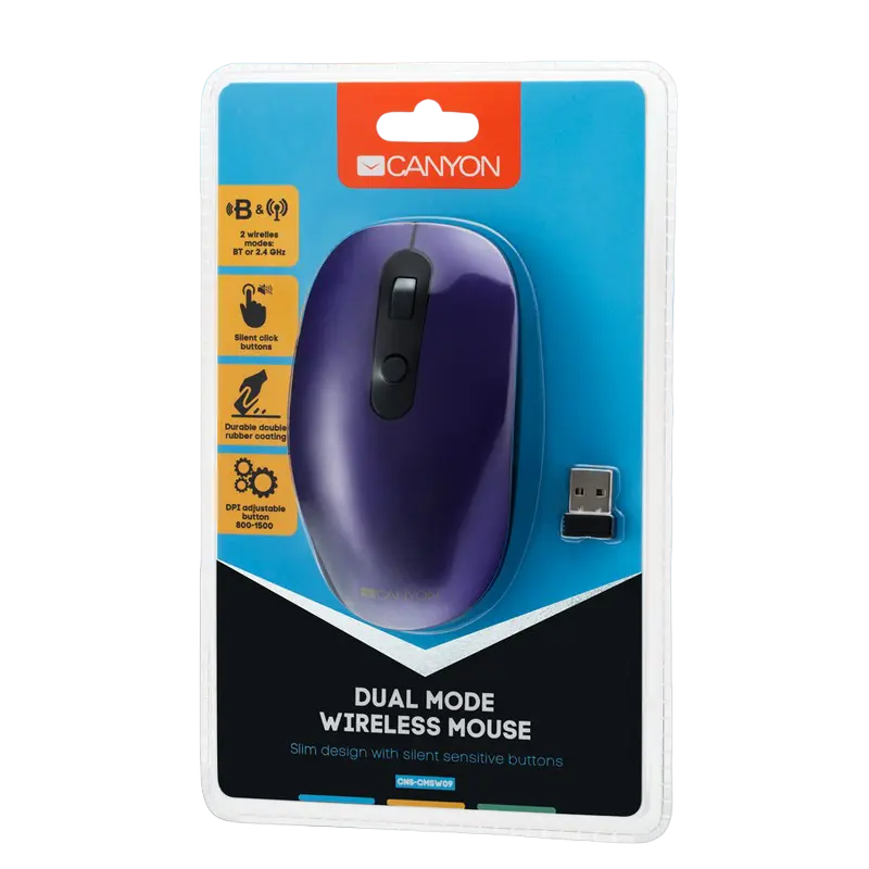 Mouse Wireless Canyon MW-9 Fără fir Violet