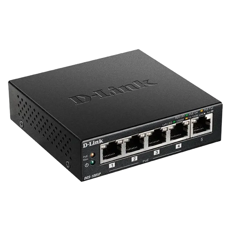 PoE коммутатор D-Link DGS-1005P/A1A Черный