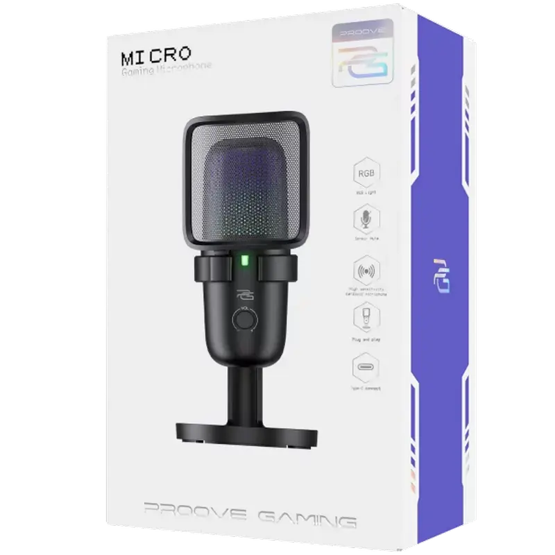 Игровой Микрофон Proove Micro Проводной аналоговый Черный