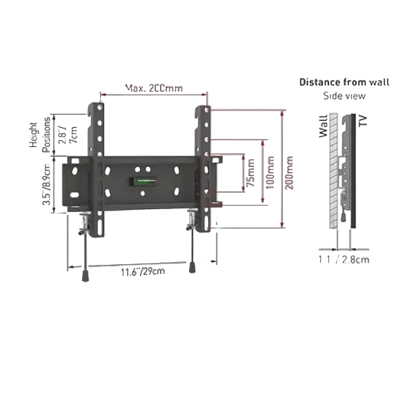 Кронштейн для телевизора BARKAN E20 Черный