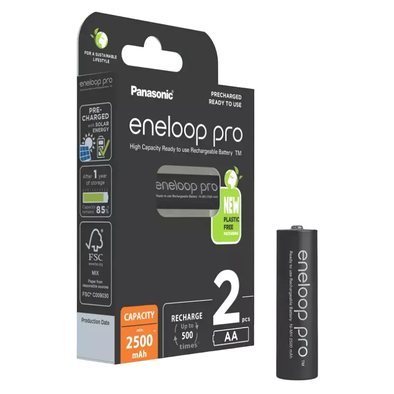Батарейки Panasonic Eneloop Pro BK-3HCDE/2CP AA